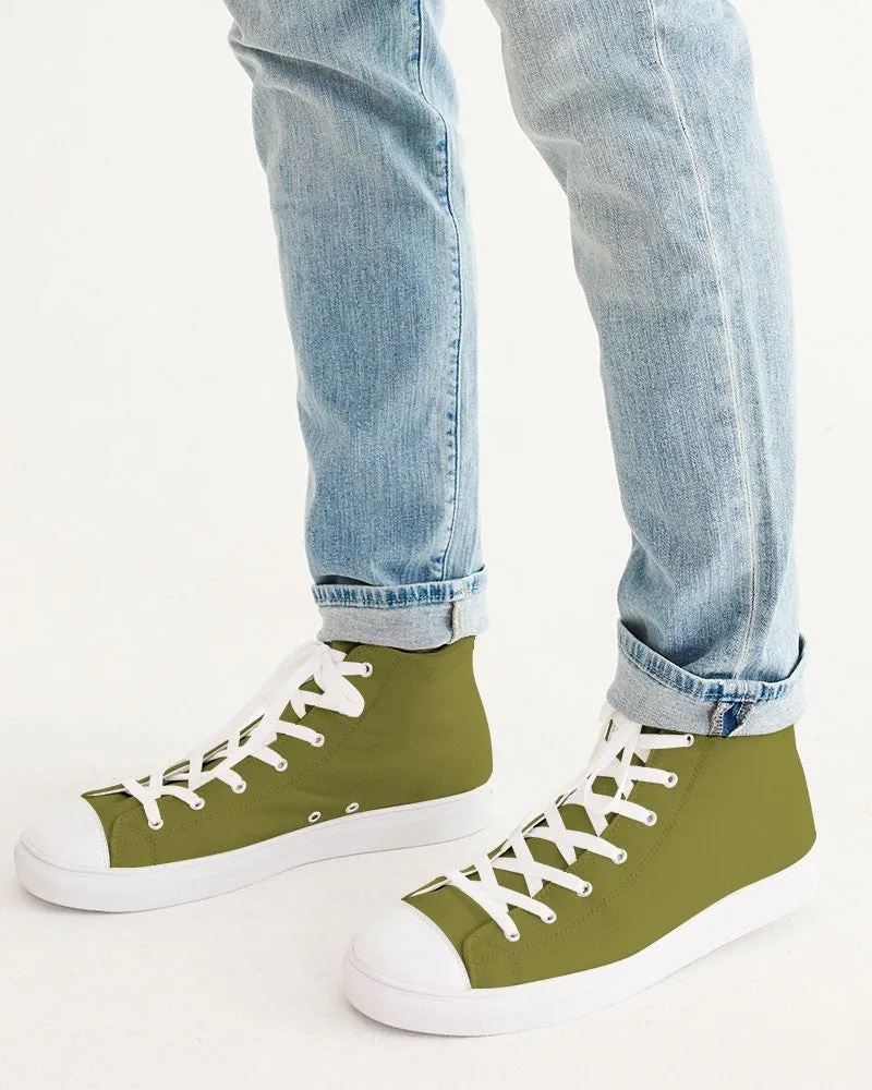 Medium Dark Midtone Yellow High-Top Canvas Sneakers | Men's | C0M0Y80K60