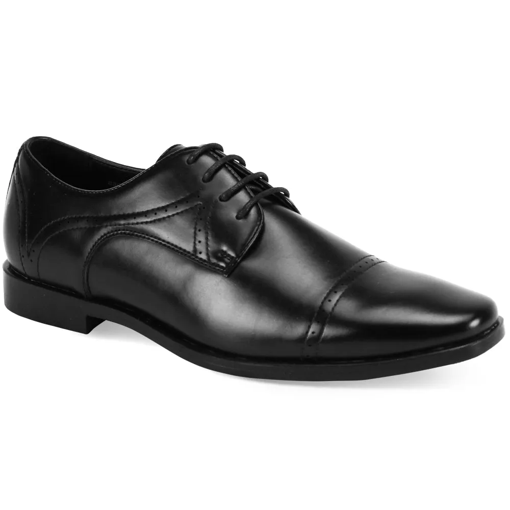 Men's Black Cap Toe Oxford Shoes