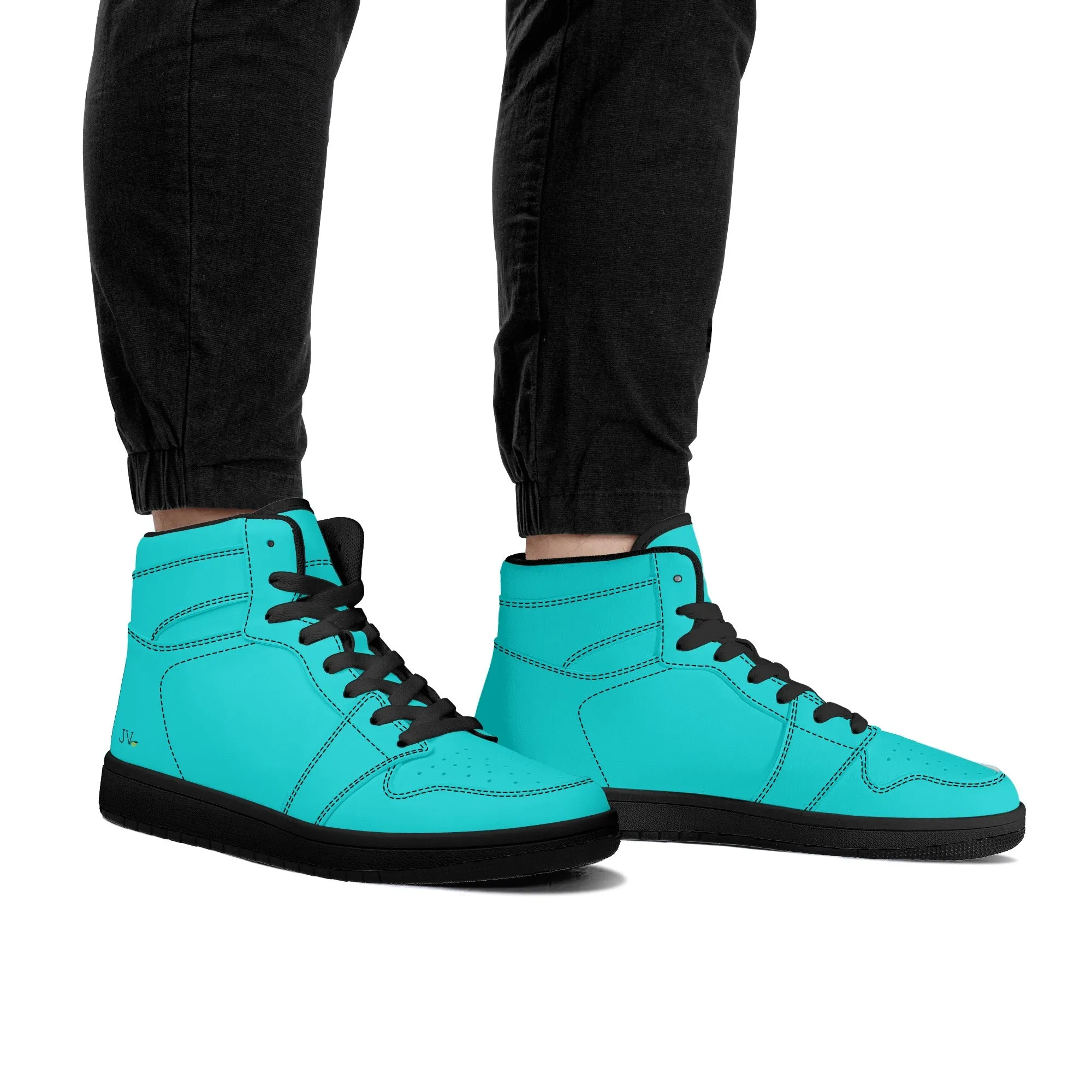 Mens High Top Leather Sneakers