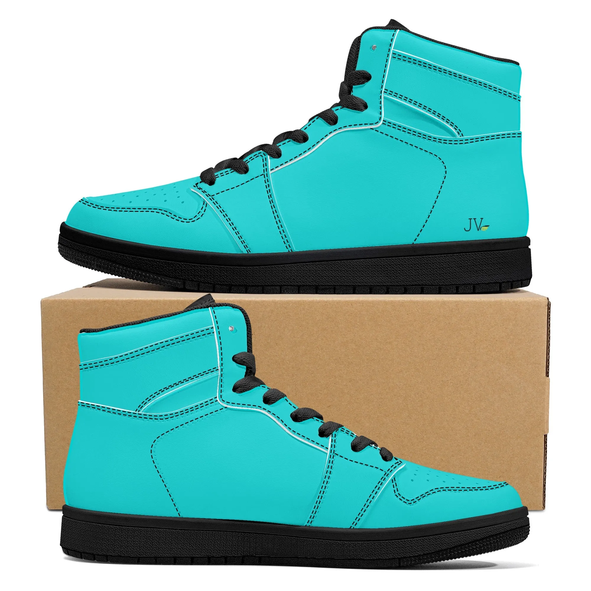 Mens High Top Leather Sneakers