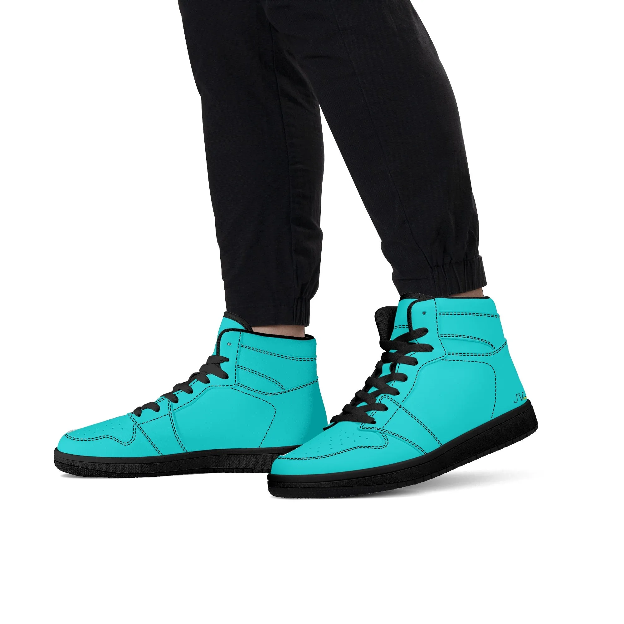 Mens High Top Leather Sneakers