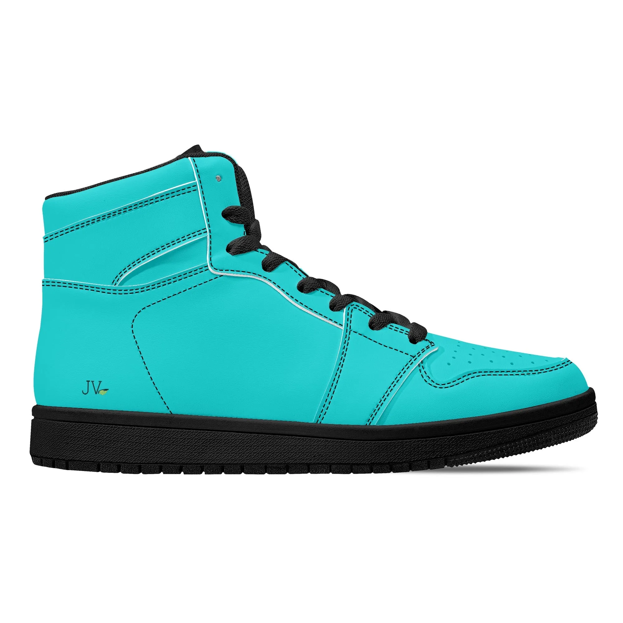 Mens High Top Leather Sneakers