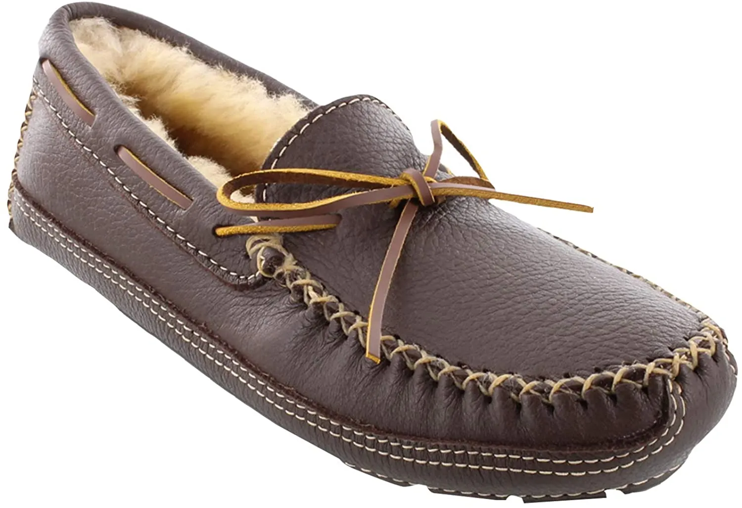 Minnetonka Men's Sheepskin Moose Slipper