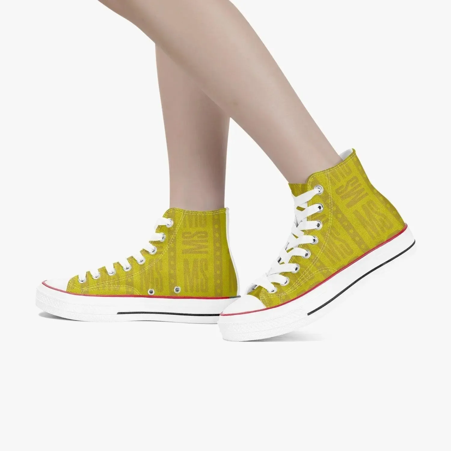 Misha High-Top Men Canvas Shoes - Yellow