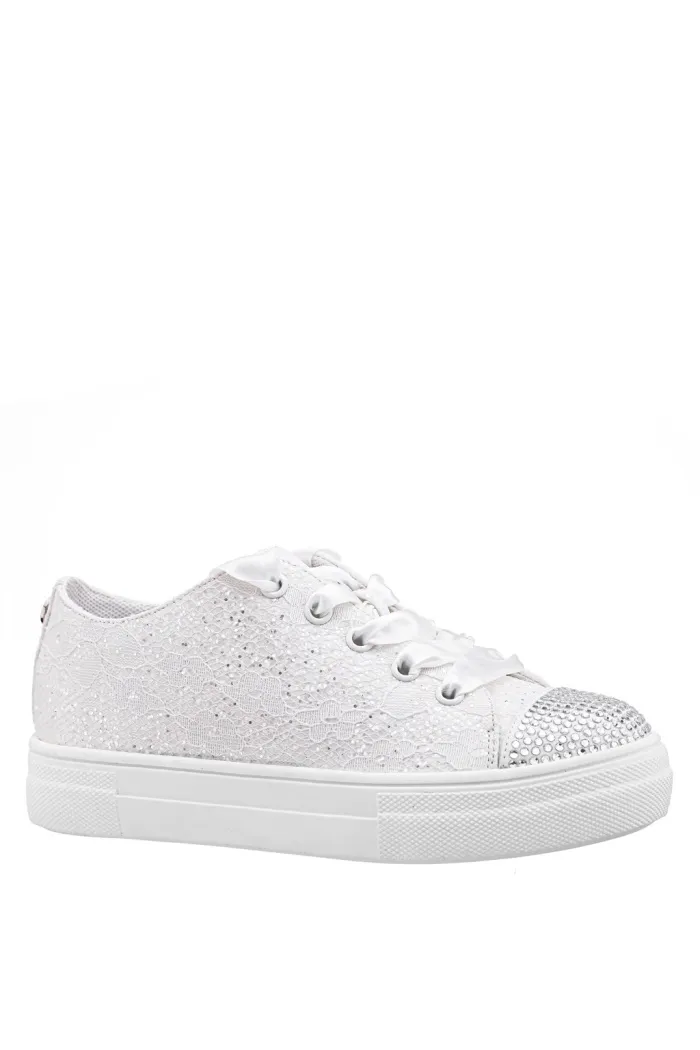 NINA MONICA EMBROIDERED LACE SNEAKER