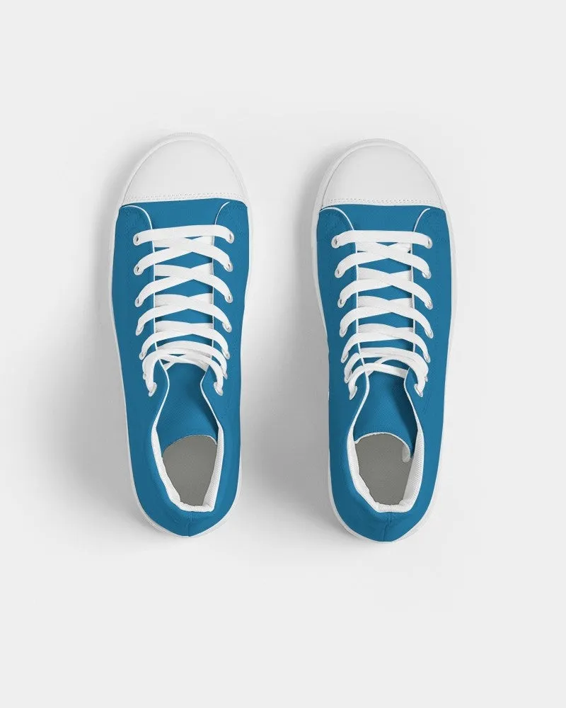 Shaded Cyan High-Top Canvas Sneakers | Women's | C100M25Y0K30