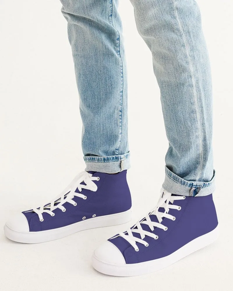 Shaded Midtone Blue High-Top Canvas Sneakers | Men's | C80M80Y0K30