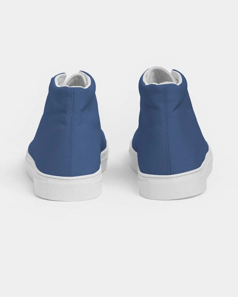 Shaded Midtone Blue High-Top Canvas Sneakers | Women's | C80M60Y0K30