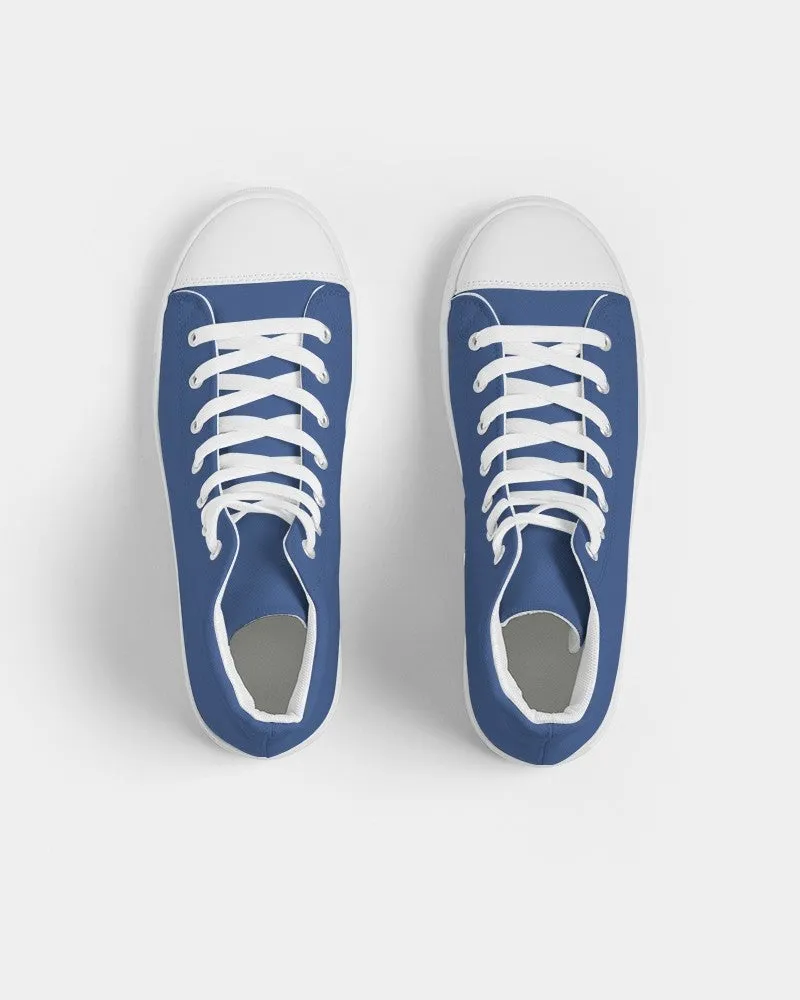 Shaded Midtone Blue High-Top Canvas Sneakers | Women's | C80M60Y0K30