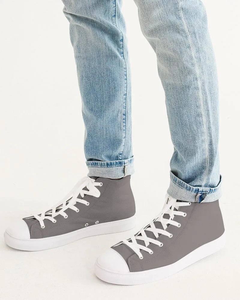 Shaded Pale Pastel Brown High-Top Canvas Sneakers | Men's | C30M30Y30K30