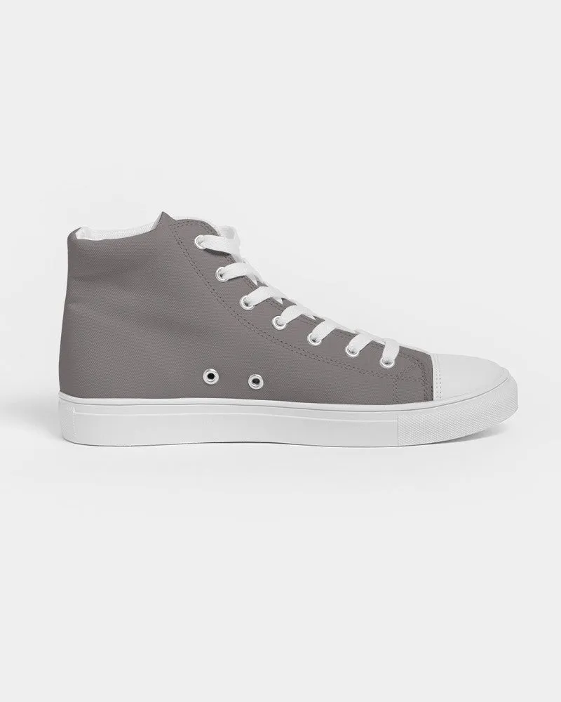 Shaded Pale Pastel Brown High-Top Canvas Sneakers | Men's | C30M30Y30K30