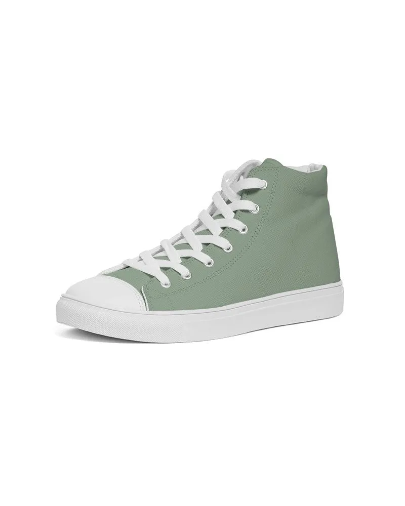 Shaded Pale Pastel Green Gray High-Top Canvas Sneakers | Men's | C22M0Y30K30