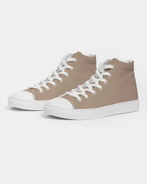 Shaded Pale Pastel Orange Brown High-Top Canvas Sneakers | Men's | C0M22Y30K30