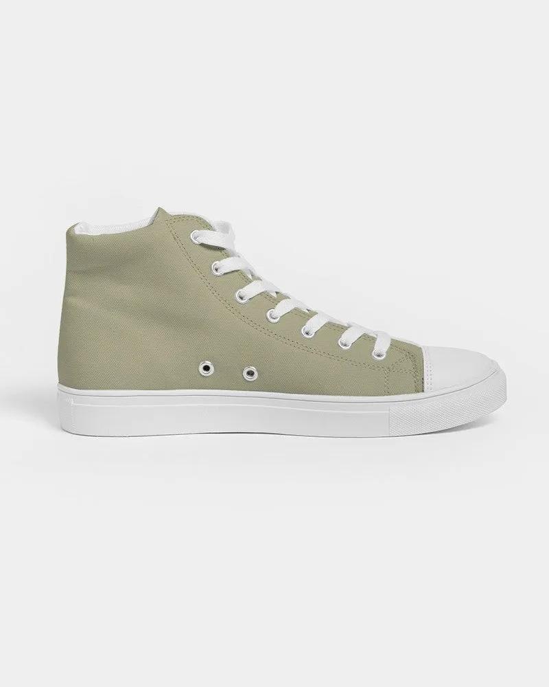 Shaded Pale Pastel Yellow Gray High-Top Canvas Sneakers | Women's | C0M0Y30K30