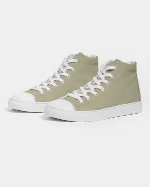 Shaded Pale Pastel Yellow Gray High-Top Canvas Sneakers | Women's | C0M0Y30K30