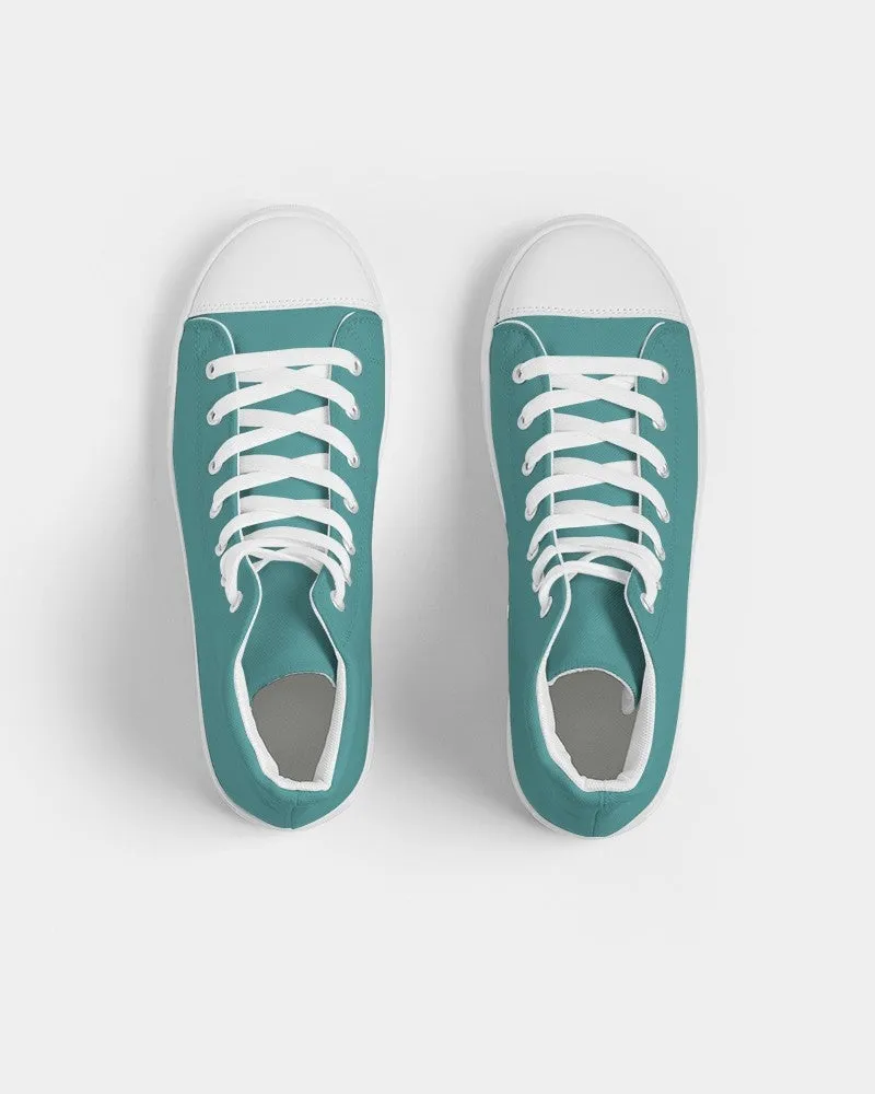 Shaded Pastel Blue-Green High-Top Canvas Sneakers | Women's | C60M0Y30K30