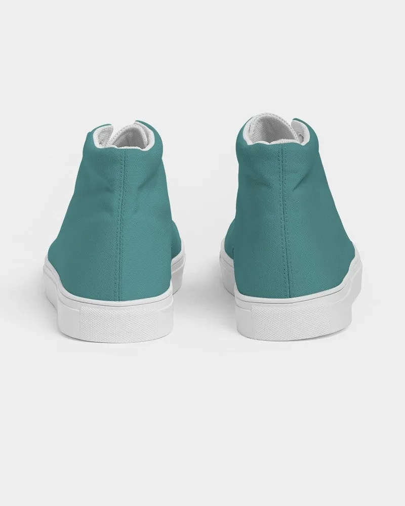 Shaded Pastel Blue-Green High-Top Canvas Sneakers | Women's | C60M0Y30K30