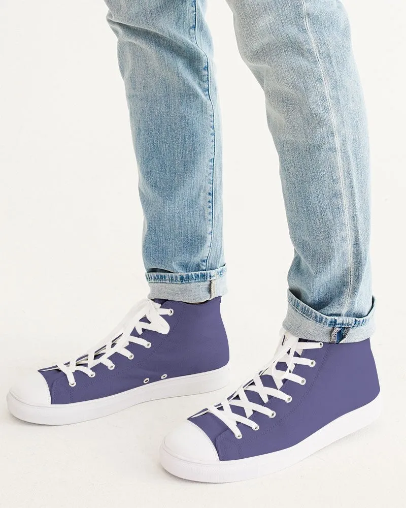 Shaded Pastel Blue High-Top Canvas Sneakers | Men's | C60M60Y0K30