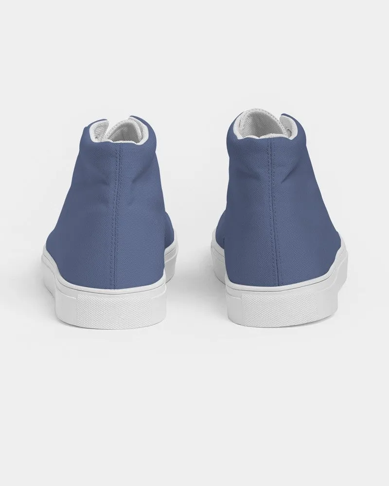 Shaded Pastel Blue High-Top Canvas Sneakers | Women's | C60M45Y0K30