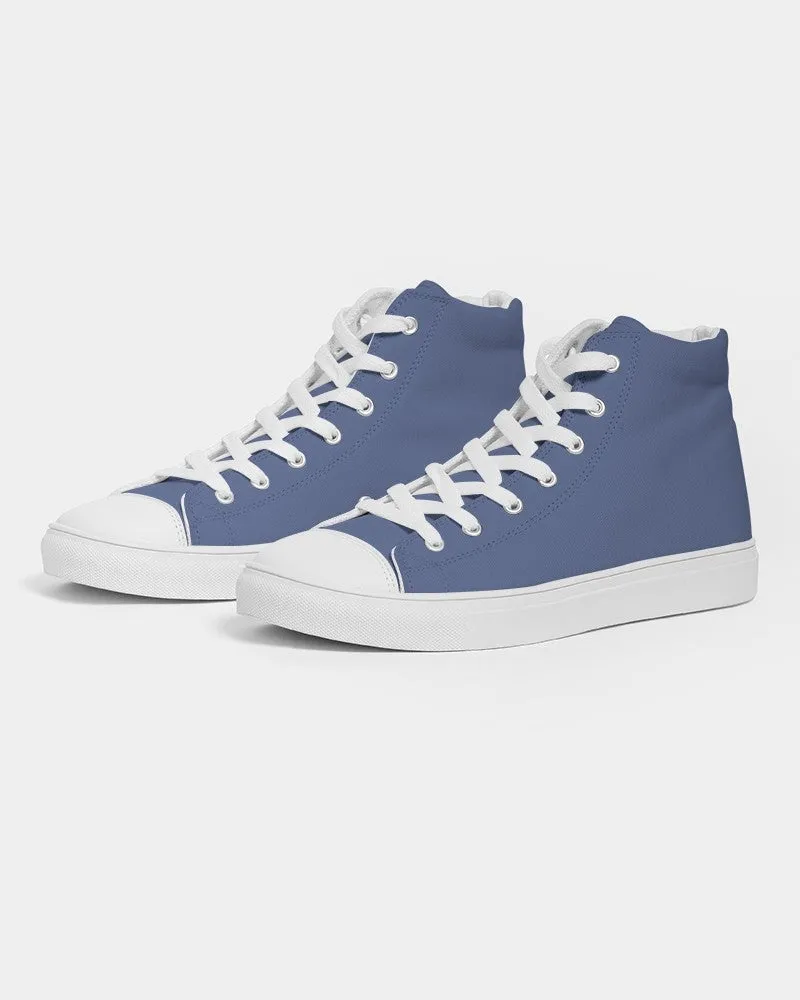 Shaded Pastel Blue High-Top Canvas Sneakers | Women's | C60M45Y0K30