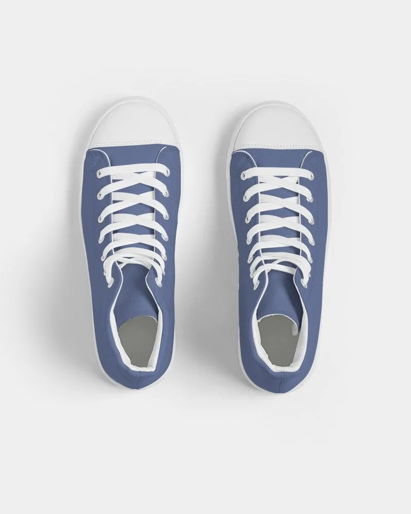 Shaded Pastel Blue High-Top Canvas Sneakers | Women's | C60M45Y0K30