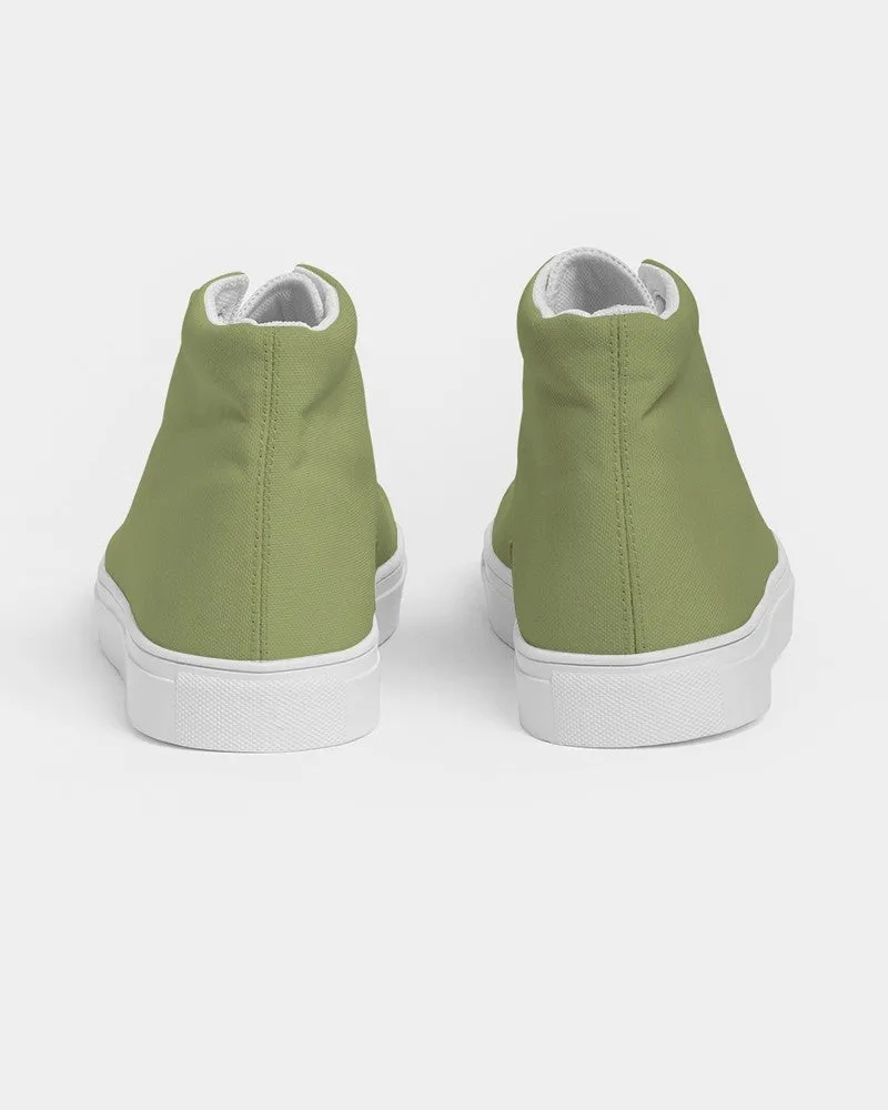 Shaded Pastel Warm Green High-Top Canvas Sneakers | Women's | C15M0Y60K30