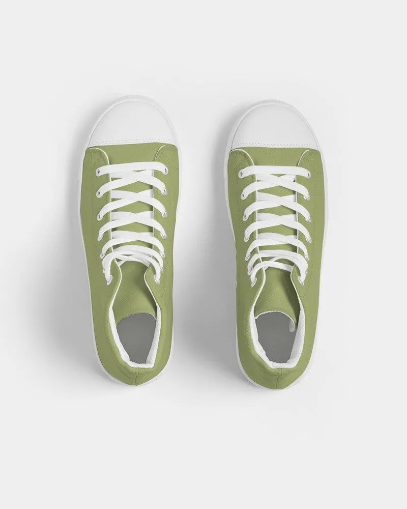 Shaded Pastel Warm Green High-Top Canvas Sneakers | Women's | C15M0Y60K30