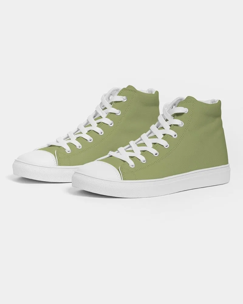 Shaded Pastel Warm Green High-Top Canvas Sneakers | Women's | C15M0Y60K30