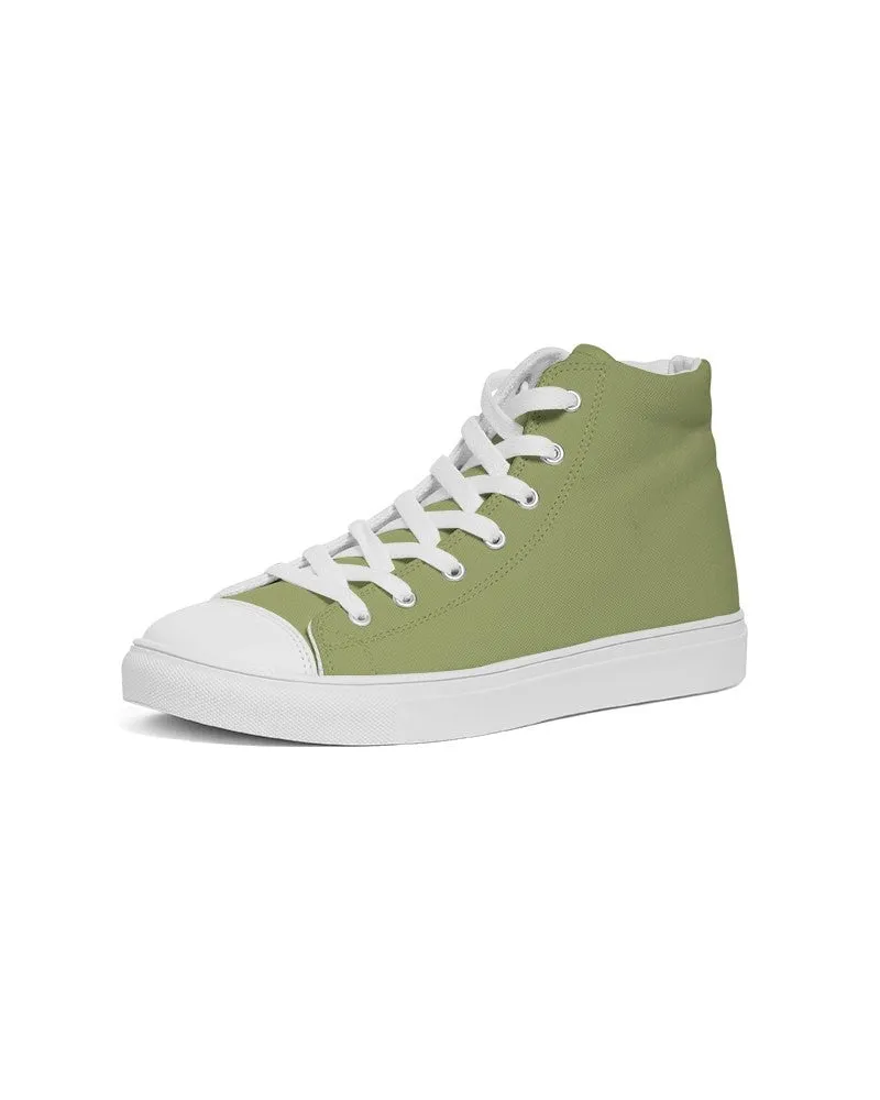 Shaded Pastel Warm Green High-Top Canvas Sneakers | Women's | C15M0Y60K30