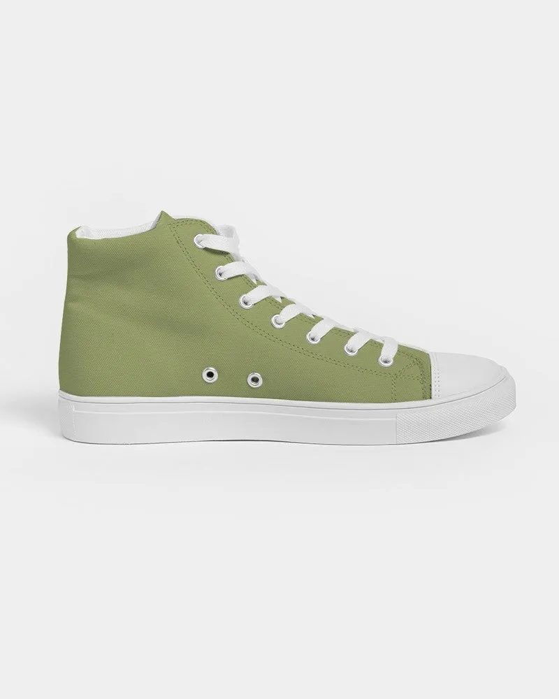 Shaded Pastel Warm Green High-Top Canvas Sneakers | Women's | C15M0Y60K30