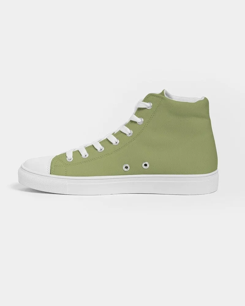 Shaded Pastel Warm Green High-Top Canvas Sneakers | Women's | C15M0Y60K30