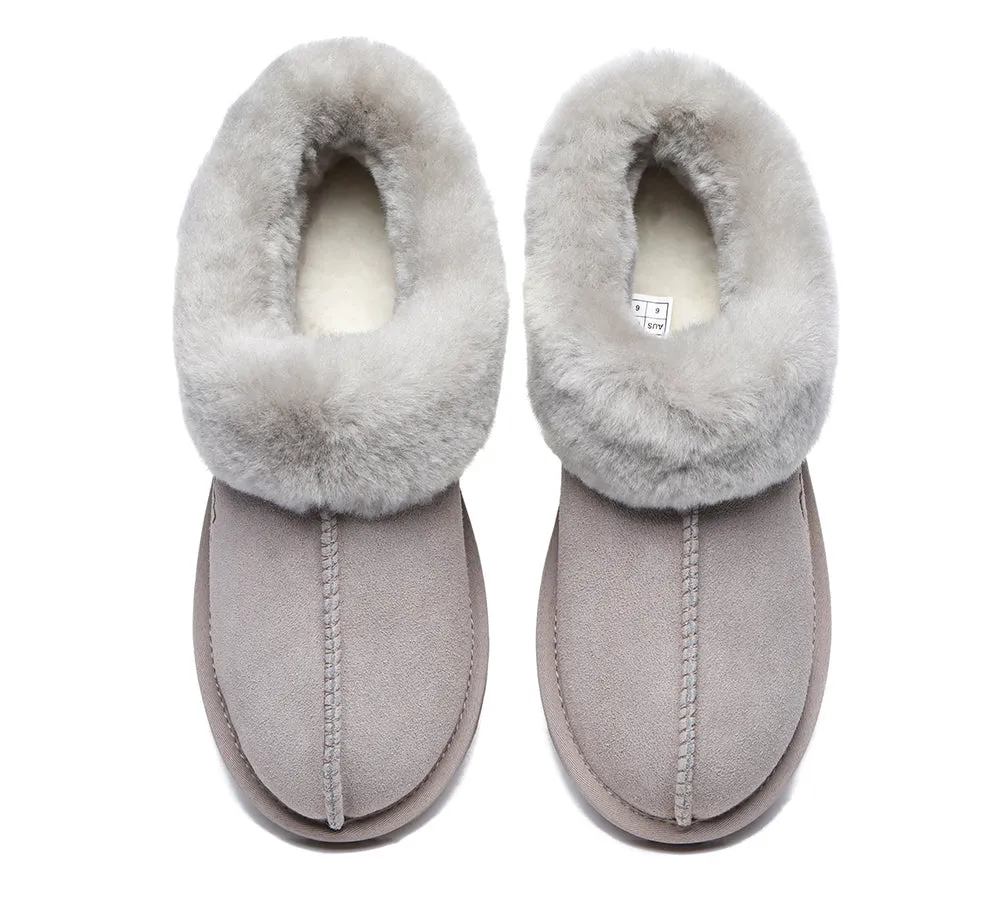 TARRAMARRA® UGG Slippers Premium Sheepskin Wool Collar Ankle Hana