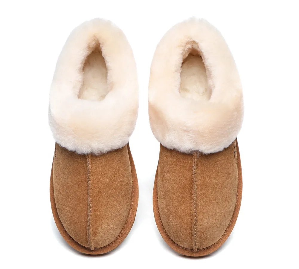 TARRAMARRA® UGG Slippers Premium Sheepskin Wool Collar Ankle Hana