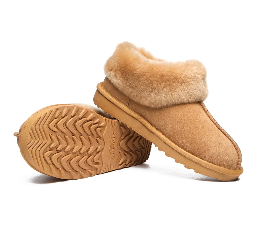 TARRAMARRA® UGG Slippers Premium Sheepskin Wool Collar Ankle Hana