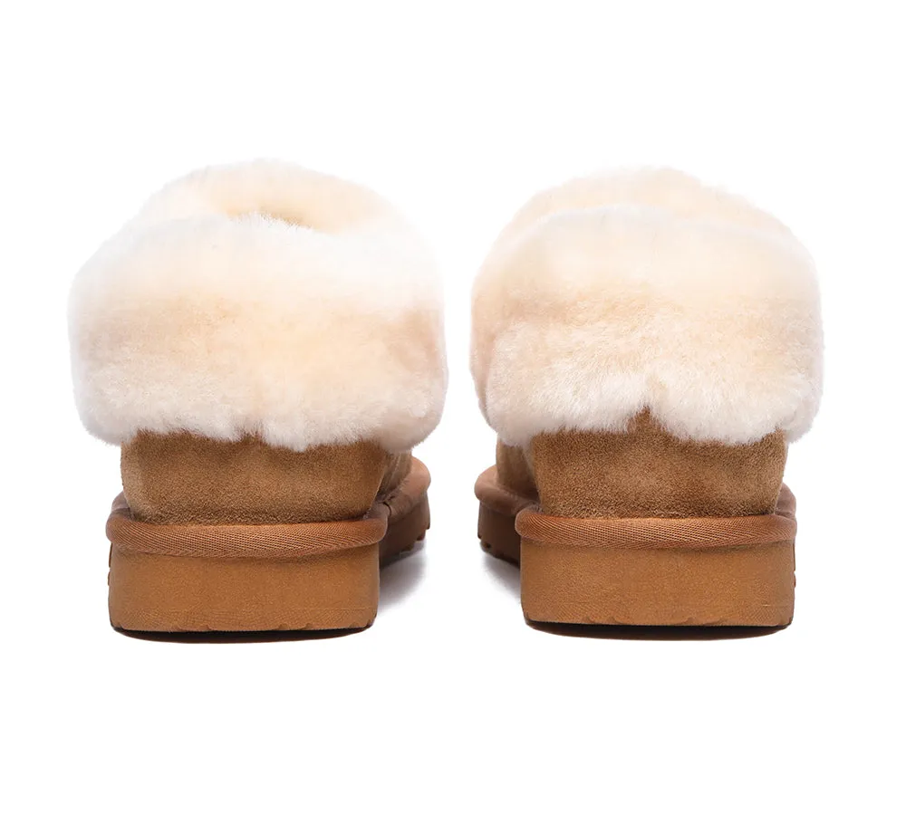 TARRAMARRA® UGG Slippers Premium Sheepskin Wool Collar Ankle Hana