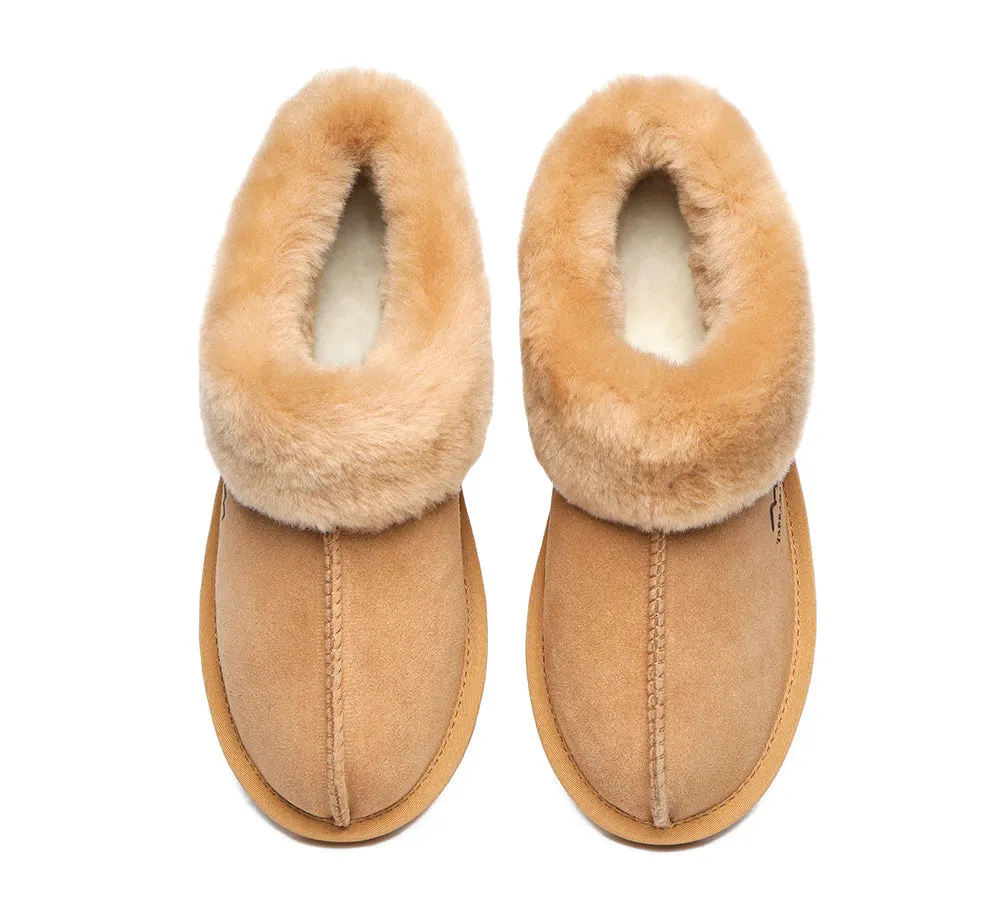 TARRAMARRA® UGG Slippers Premium Sheepskin Wool Collar Ankle Hana