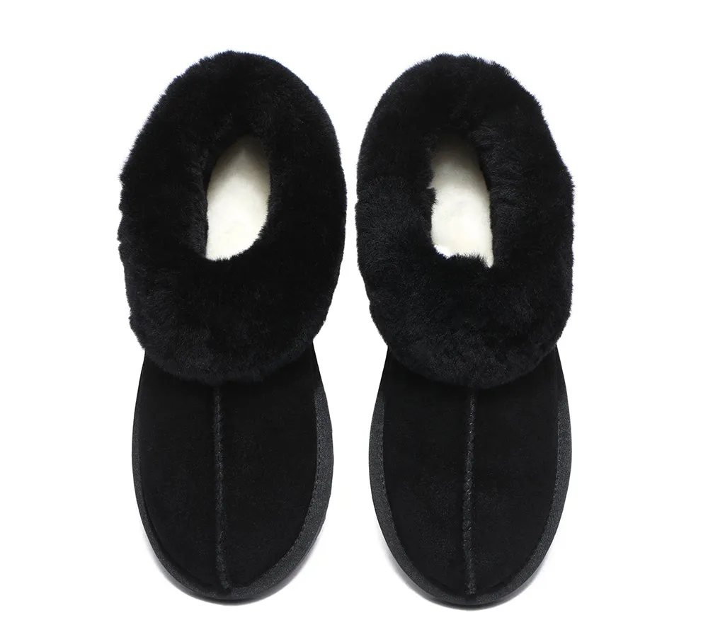 TARRAMARRA® UGG Slippers Premium Sheepskin Wool Collar Ankle Hana