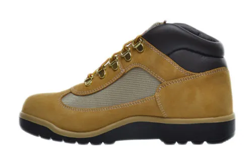 Timberland Big Kids Leather And Fabric Field Boots Wheat