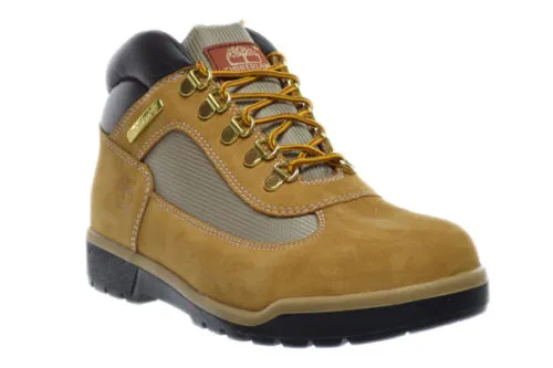 Timberland Big Kids Leather And Fabric Field Boots Wheat