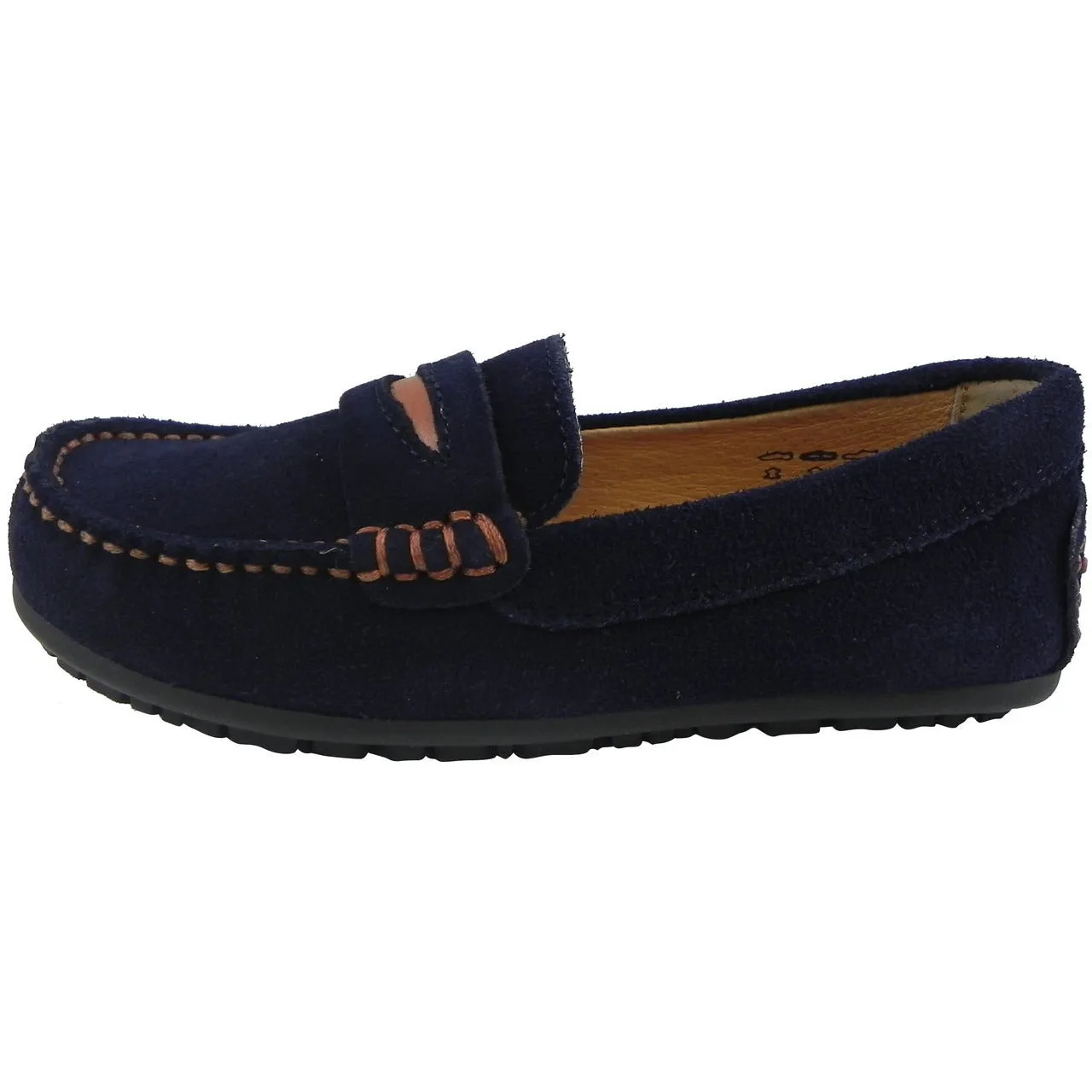 Umi Boy's David Leather Slip On Oxford Loafer Shoes Navy