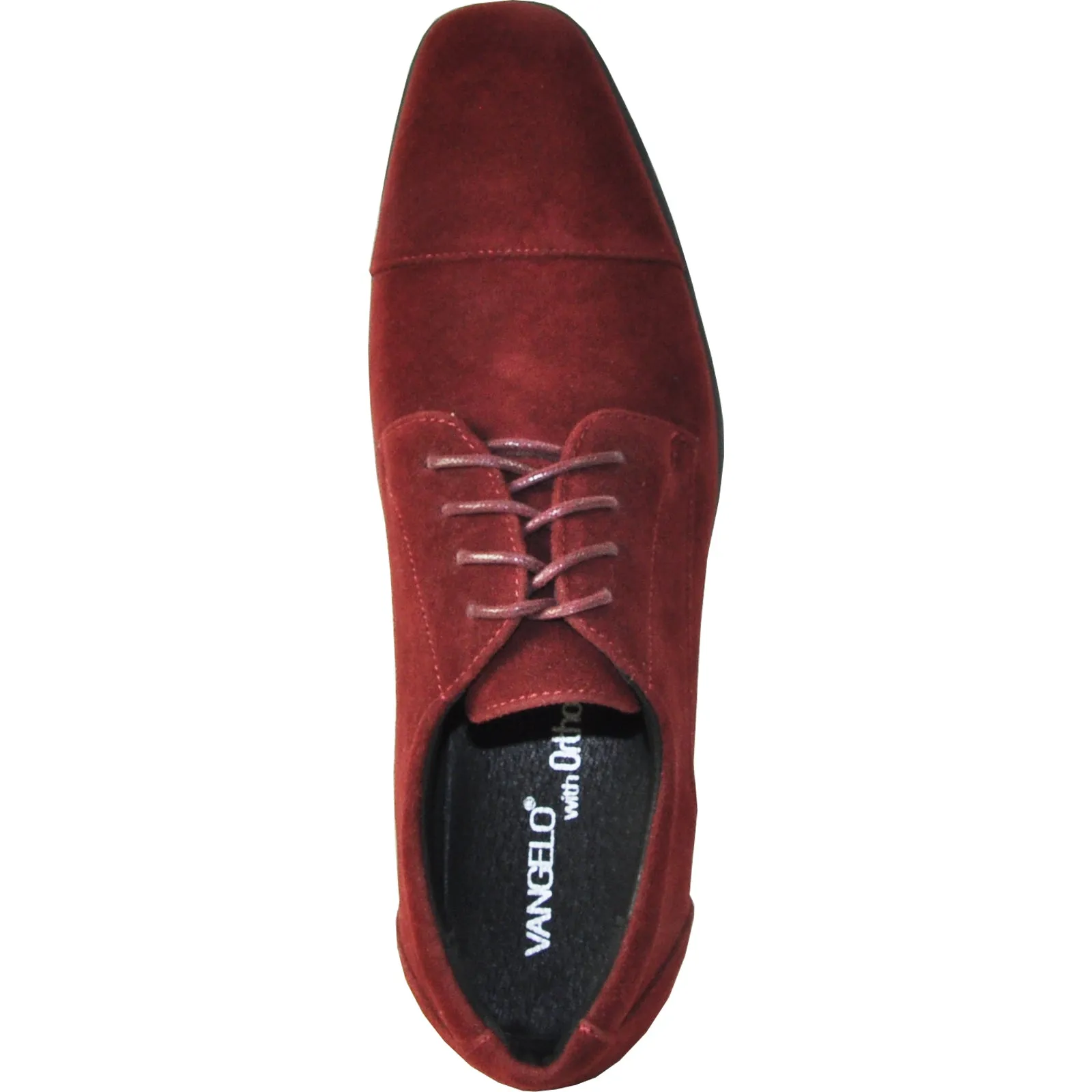 VANGELO Men Dress Shoe KING-4 Oxford Formal Tuxedo for Prom and Wedding Burgundy - Wide Width Available - Ortholite Insole