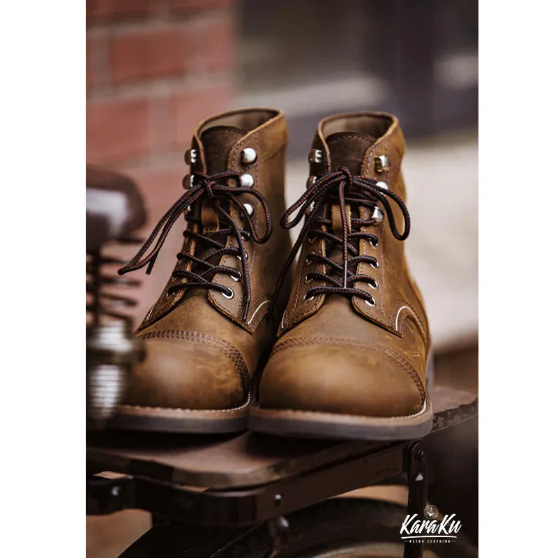 Vintage Biker Leather Work Boots