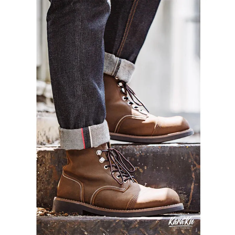 Vintage Biker Leather Work Boots