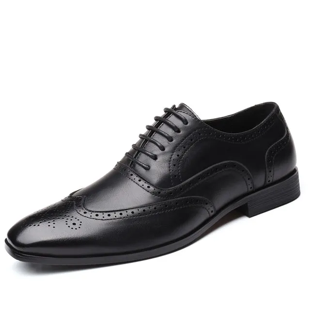 West Louis™ Men Retro Bullock Formal Leather Shoes