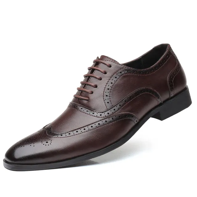 West Louis™ Men Retro Bullock Formal Leather Shoes