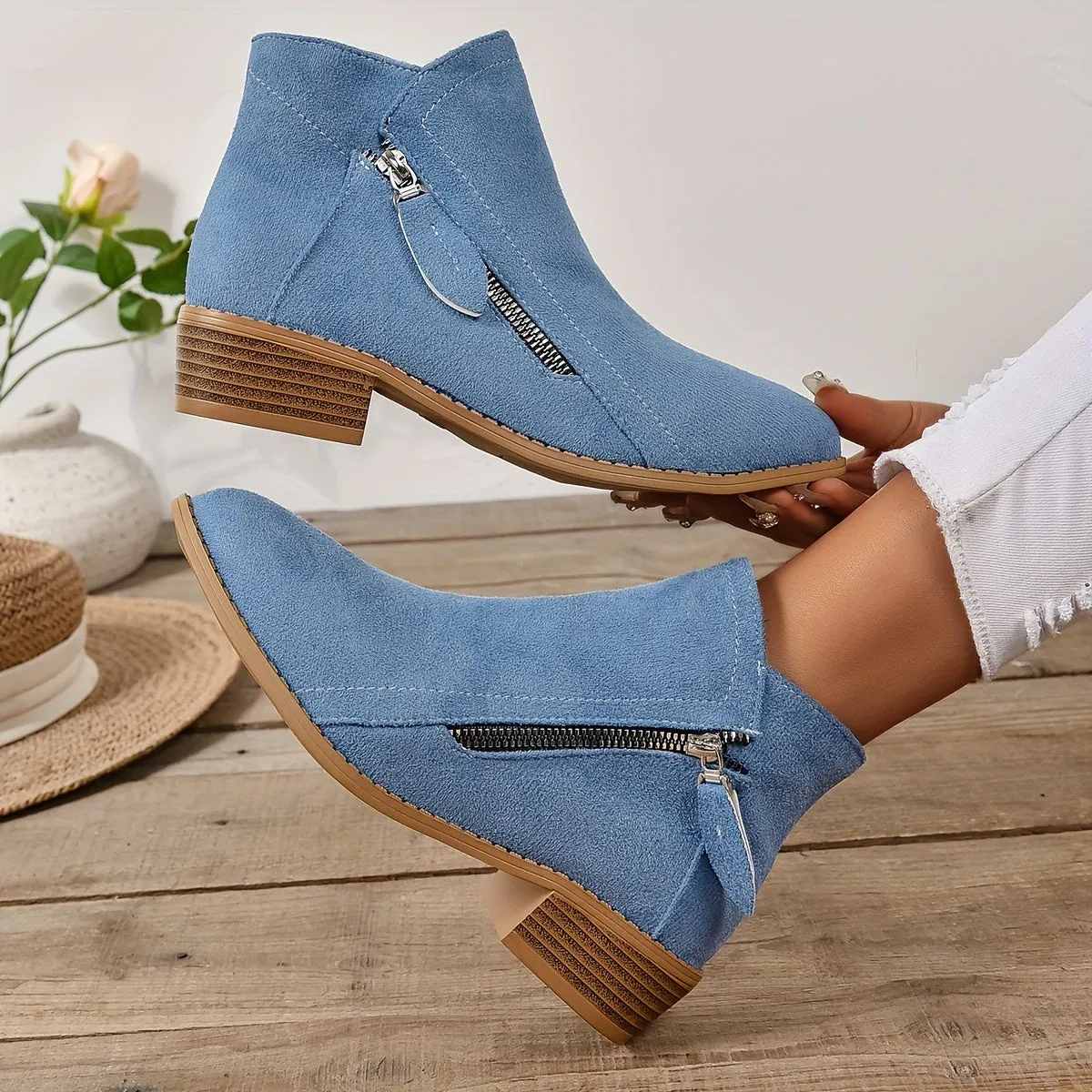 Women Arch Support Warm Suede Leather Winter Snow Ankle Boots