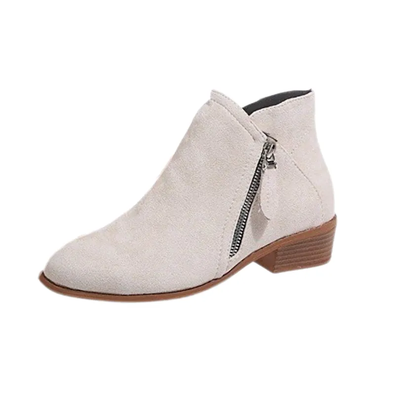 Women Arch Support Warm Suede Leather Winter Snow Ankle Boots