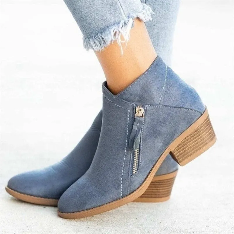 Women Arch Support Warm Suede Leather Winter Snow Ankle Boots