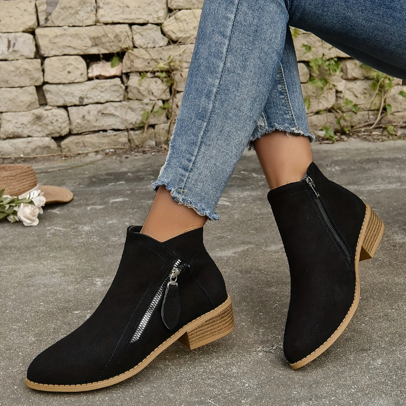 Women Arch Support Warm Suede Leather Winter Snow Ankle Boots