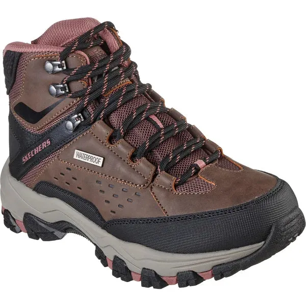 Women's Wide Fit Skechers 158257 Selmen Hiking Waterproof Boots - Chocolate